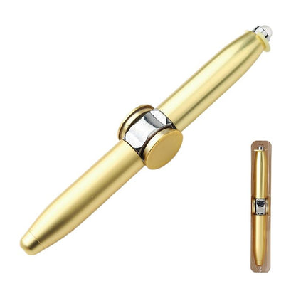 Furise Fidget Spinner Pen Metal Ballpoint, Stress Relief Rotating Pen with LED Light, Creative Gift Pen for Students Office Writing Toys
