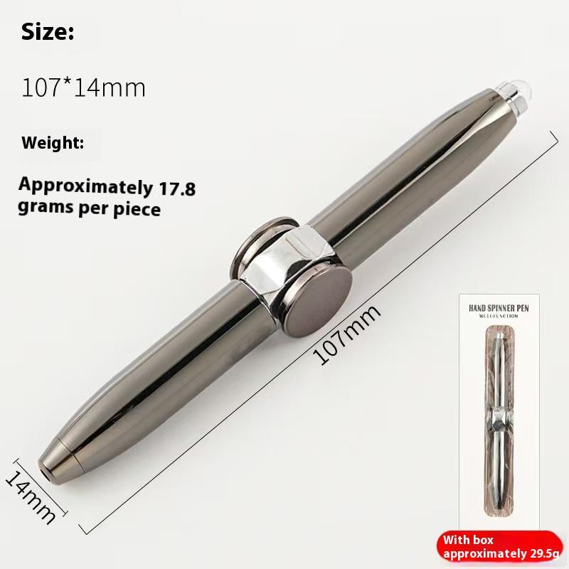 Furise Fidget Spinner Pen Metal Ballpoint, Stress Relief Rotating Pen with LED Light, Creative Gift Pen for Students Office Writing Toys
