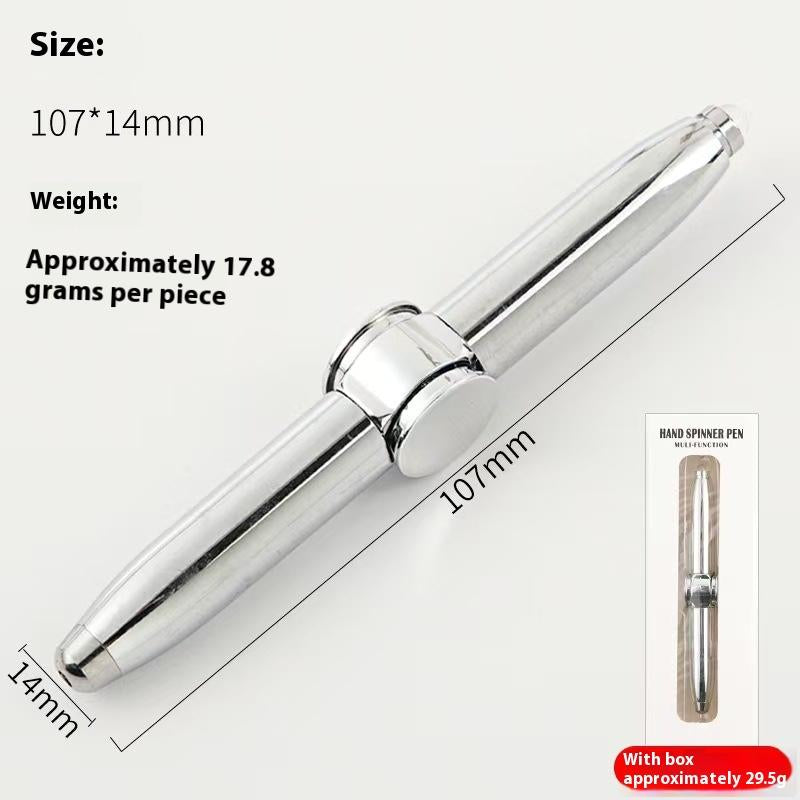 Furise Fidget Spinner Pen Metal Ballpoint, Stress Relief Rotating Pen with LED Light, Creative Gift Pen for Students Office Writing Toys
