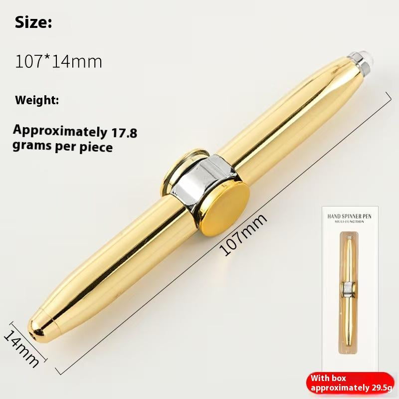 Furise Fidget Spinner Pen Metal Ballpoint, Stress Relief Rotating Pen with LED Light, Creative Gift Pen for Students Office Writing Toys