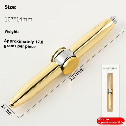 Furise Fidget Spinner Pen Metal Ballpoint, Stress Relief Rotating Pen with LED Light, Creative Gift Pen for Students Office Writing Toys